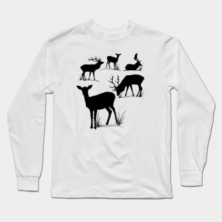 roe deer, stag, animals, hunting, hunter, forest Long Sleeve T-Shirt